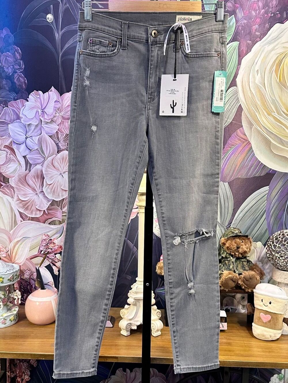 Pistola 28 NWT Distressed Skinny Jeans Y2K Grunge Streetwear Western Made USA